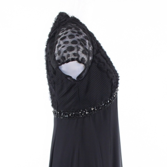 Badgley Mischka black cap sleeve dress S - Picture 6 of 8